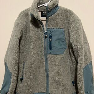 Zara Kids Gray and Blue Fleece Jacket